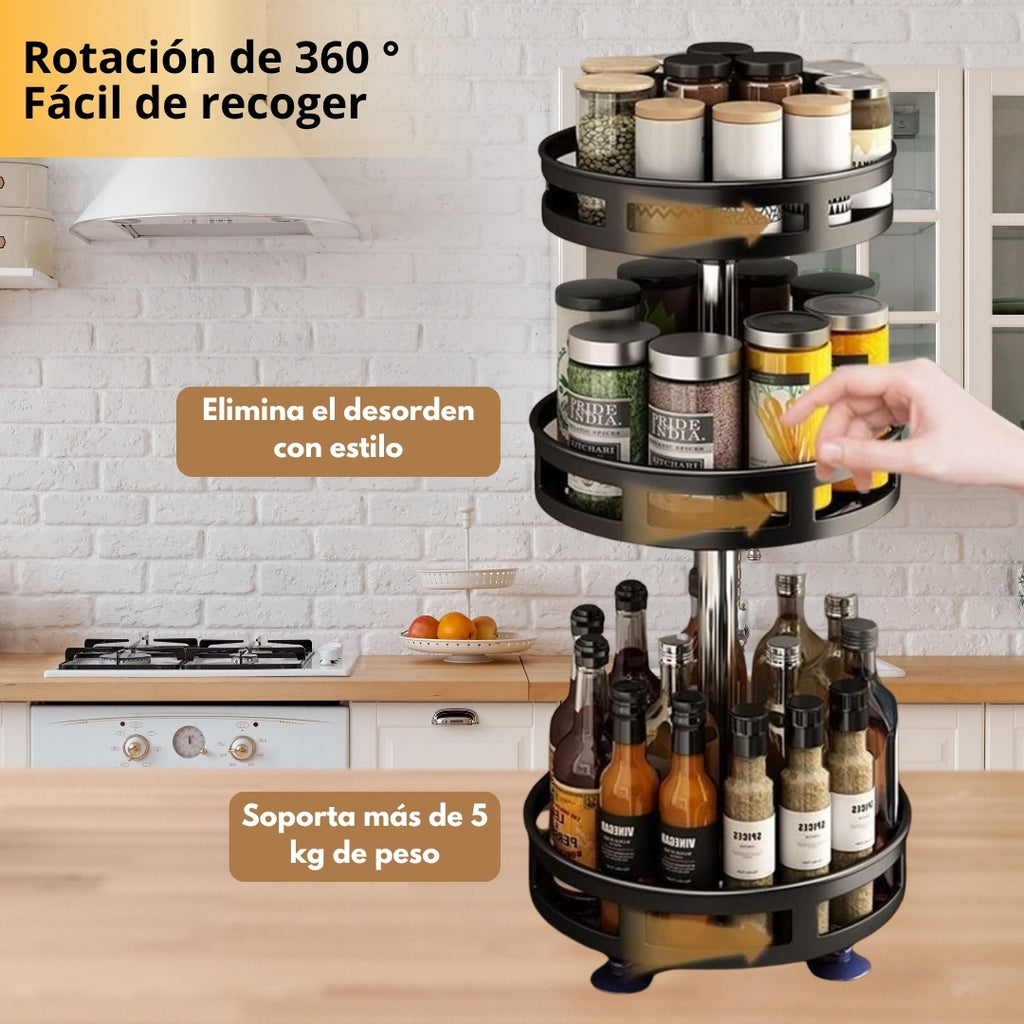 Organizador Giratorio 360 Grados 3 Niveles para Cocina Colombia