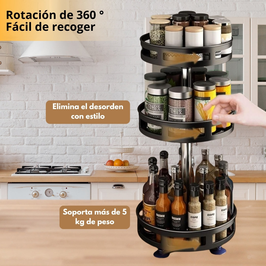 Organizador Giratorio 360 Grados 3 Niveles para Cocina Colombia