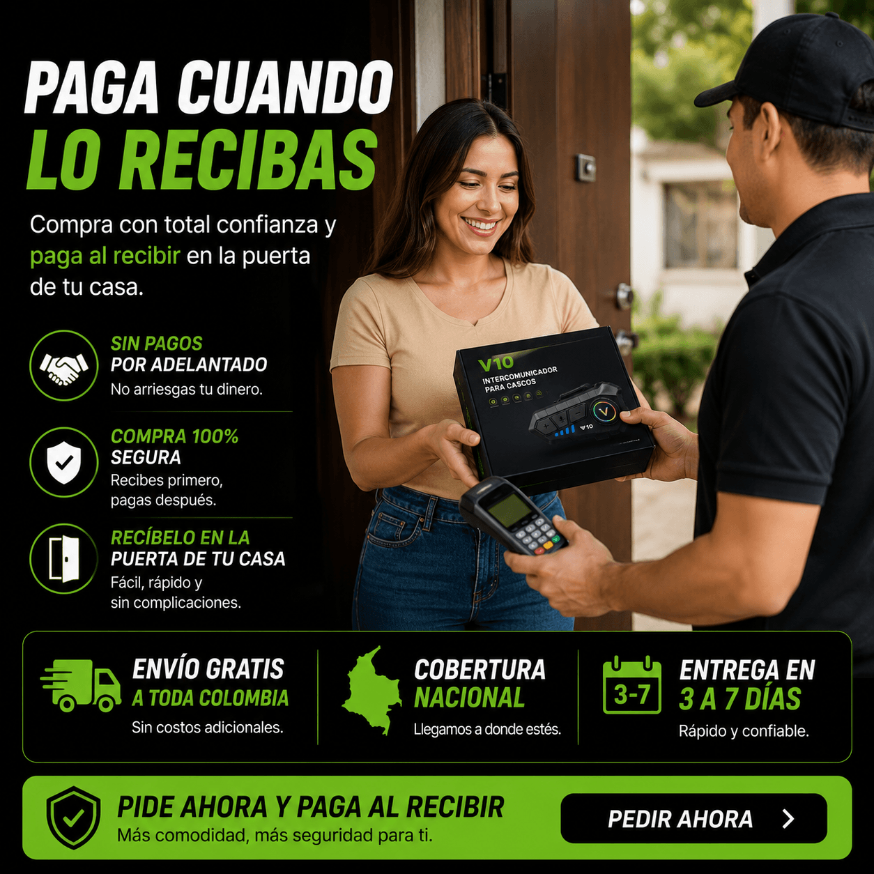 V10 MotoConnect Pro — Intercomunicador Bluetooth para Casco