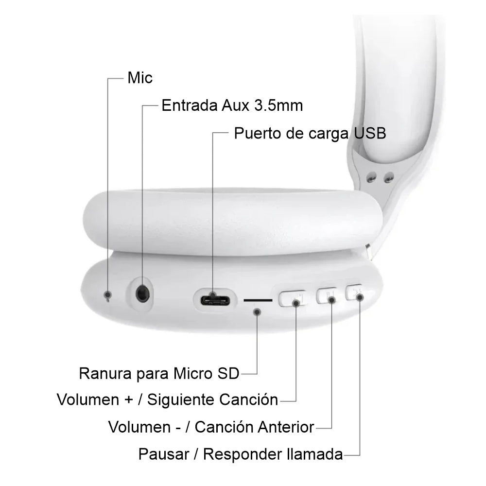 Audifonos Bluetooth Over Ear Diadema Estereo P9