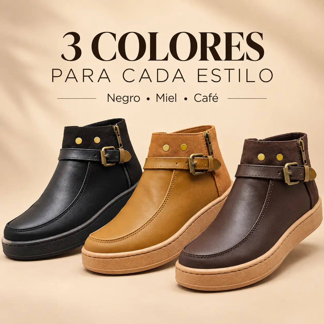 Botín casual disponible en negro miel y café