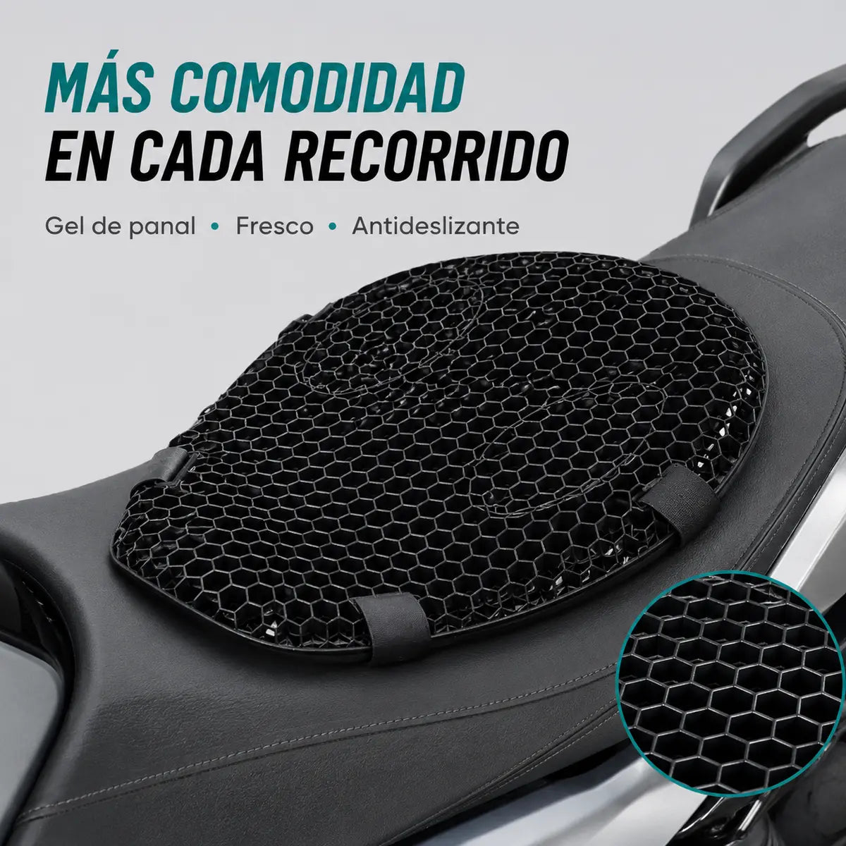 Cojín de gel para moto con comodidad y ventilación