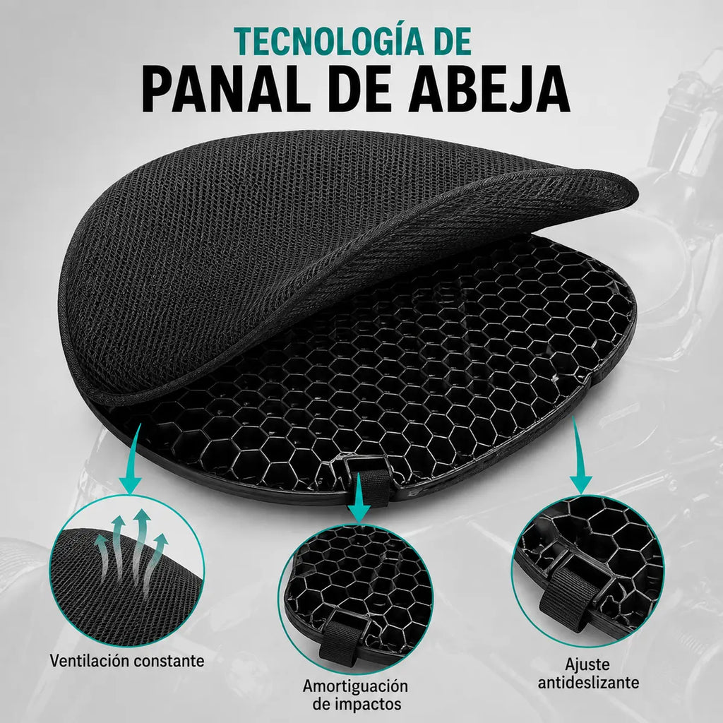 Tecnología de panal del cojín de gel para moto