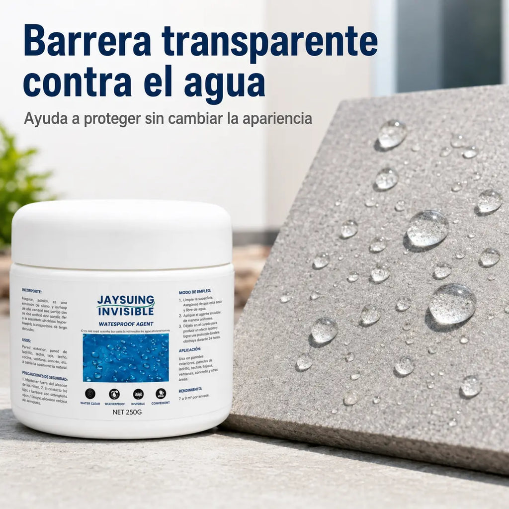 Barrera transparente que ayuda a proteger contra el agua