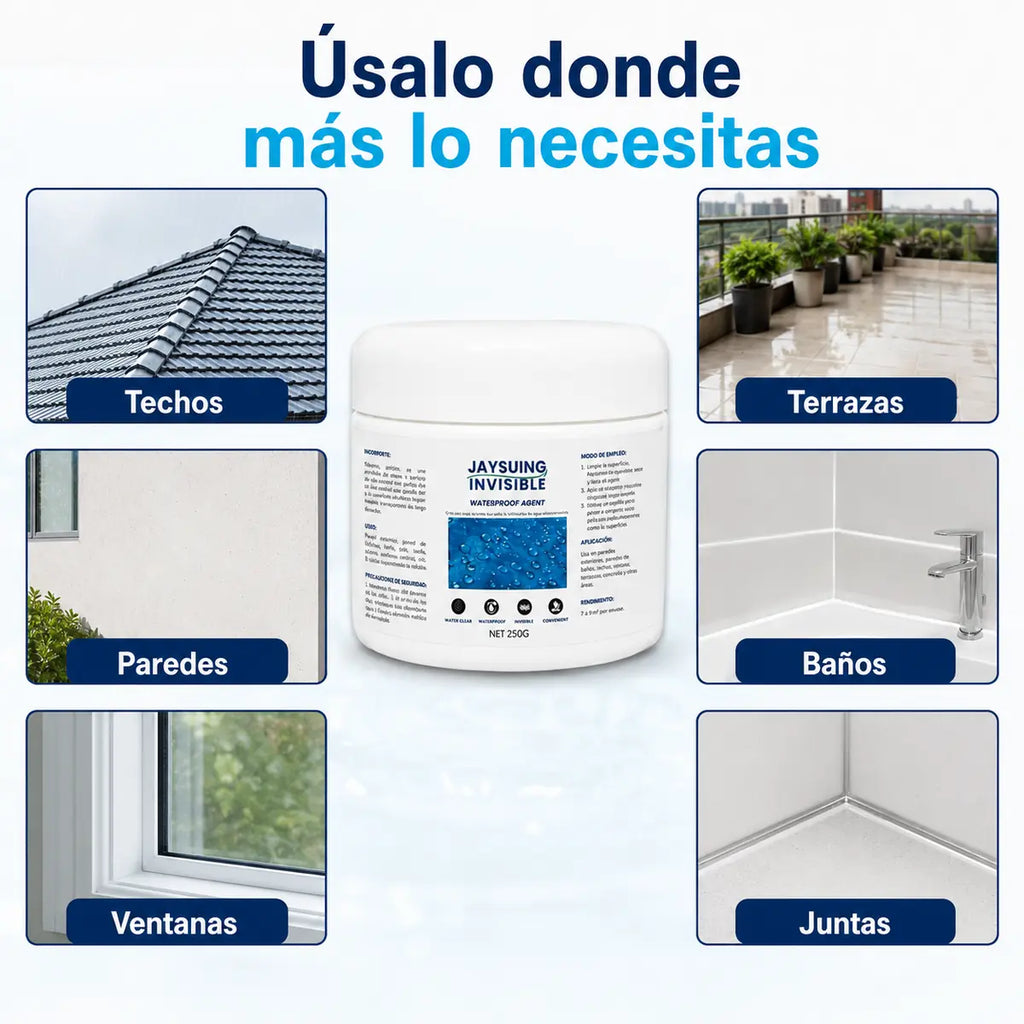 Usos en techos terrazas paredes baños ventanas y juntas