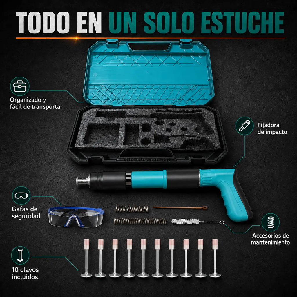 Contenido del kit Pistola Fijadora Impacto Pro