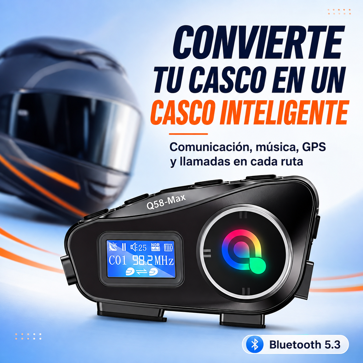 Q58 Max convierte tu casco en un casco inteligente