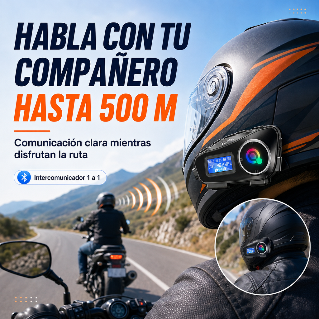 Q58 Max comunicación entre motociclistas hasta 500 metros