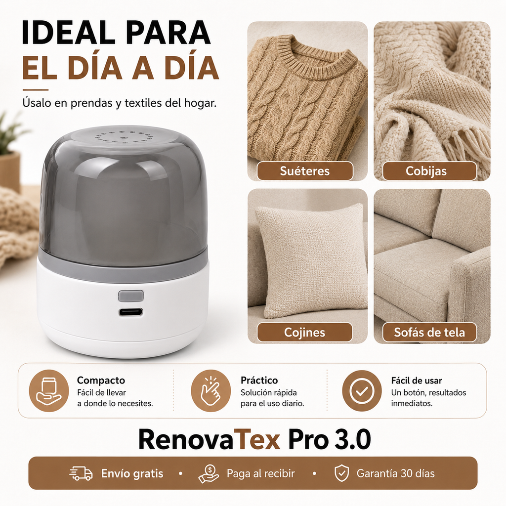 RenovaTex Pro para suéteres cobijas cojines y sofás de tela