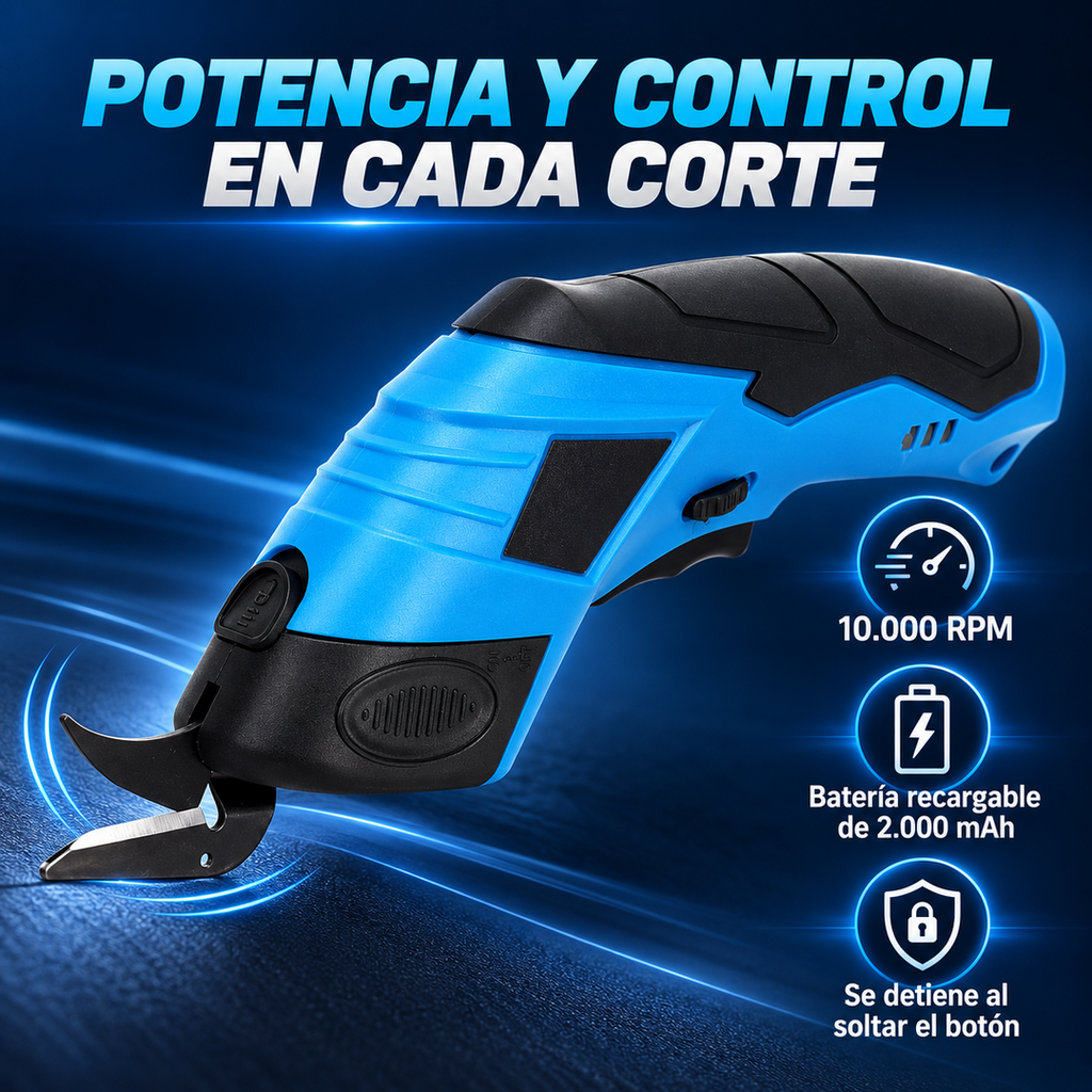 Tijera eléctrica de 10000 RPM con batería recargable